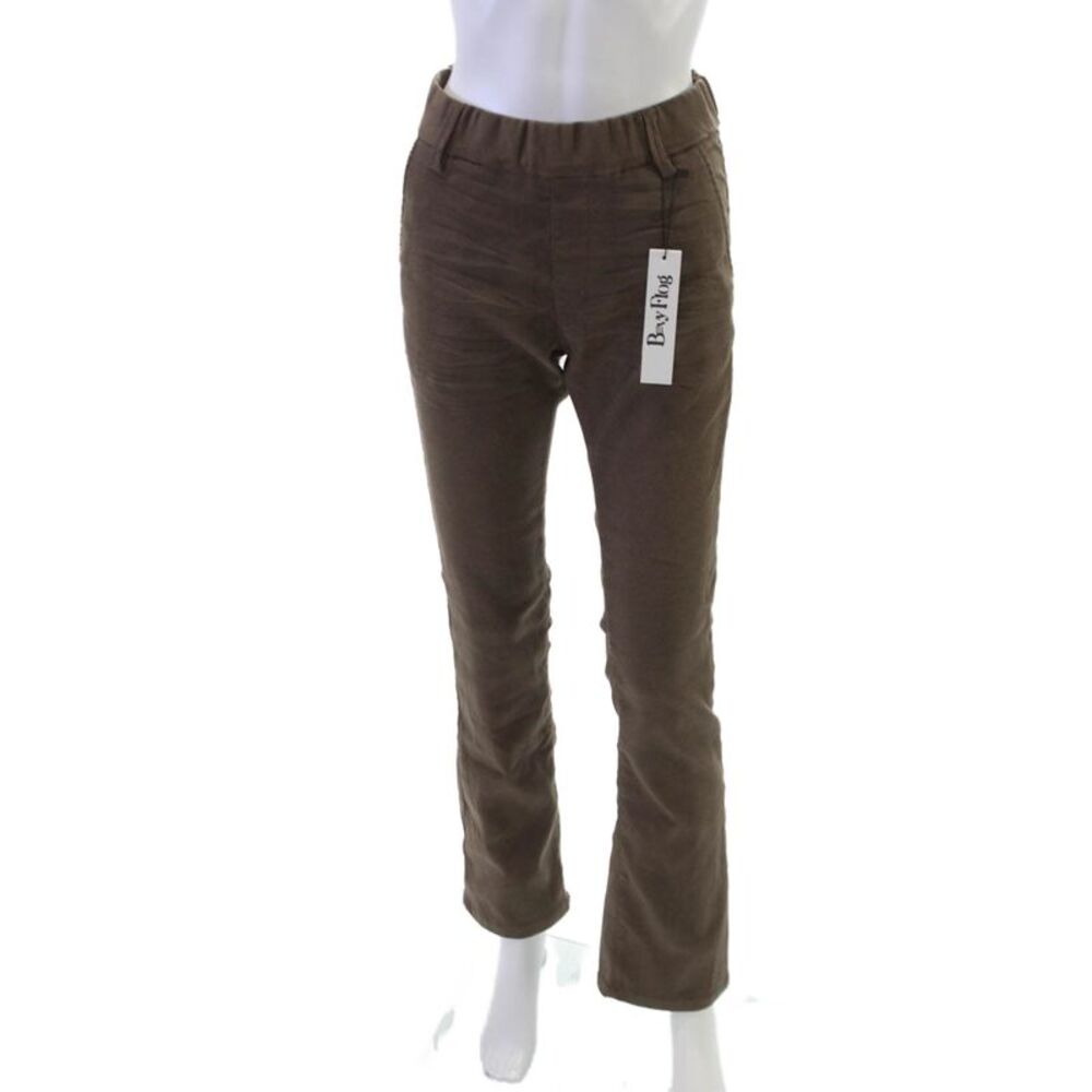 Flog Women Dress Pants Brown Cotton Pull-On Solid Size 27